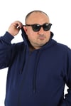 Starbattal Büyük Beden Basic Mevsimlik Fermuarlı Kapüşonlu Sweat 22751 INDIGO