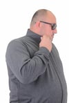 Mocgrande Büyük Beden Basic Mevsimlik Fermuarlı Sweatshirt 22750 GRI MELANJ