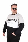 Starbattal Büyük Beden Bisiklet Yaka 3ip Sweat Chao Ku 25721 GRI