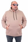 MocGrande Büyük Beden Erkek Basic Sweat Kapüşonlu 11700 TOPRAK