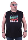 Mocgrande Büyük Beden Erkek Baskılı Kolsuz Tişört Good Vibes 23141 SIYAH