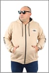 Mocgrande Büyük Beden Erkek Fermuarlı 3ip Sweat Everything 22737 BEJ