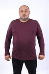 MocGrande Büyük Beden Erkek Tişört Uzun Kol Bisiklet Yaka