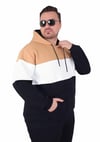 Mocgrande Büyük Beden Kapüşonlu 3ip Sweat MG 25725 TABA