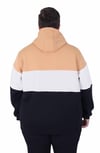 Mocgrande Büyük Beden Kapüşonlu 3ip Sweat MG 25725 TABA