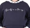 MocGrande Büyük Beden Kapüşonlu 3ip Sweat Beauty 25714 LACIVERT