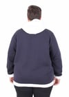 MocGrande Büyük Beden Kapüşonlu 3ip Sweat Beauty 25714 LACIVERT
