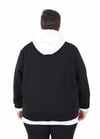 MocGrande Büyük Beden Kapüşonlu 3ip Sweat Beauty 25714 SIYAH