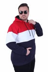 Mocgrande Büyük Beden Kapüşonlu 3ip Sweat MG 25725 KIRMIZI