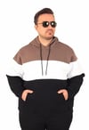 Mocgrande Büyük Beden Kapüşonlu 3ip Sweat MG 25725 Vizon