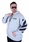 MocGrande Büyük Beden Kapüşonlu Fermuarlı 3ip Sweat MG 25718 GRI