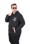 MocGrande Büyük Beden Kapüşonlu Sweat Double Face Never 25706 SIYAH