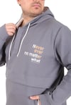 MocGrande Büyük Beden Kapüşonlu Sweat Double Face Never 25706 FUME