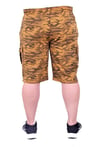 Mocgrande Büyük Beden Pastel Camouflage Likralı Erkek Penye Şort 23609 HARDAL