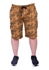 Mocgrande Büyük Beden Pastel Camouflage Likralı Erkek Penye Şort 23609 HARDAL