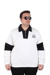 MocGrande Büyük Beden Polo Yaka Fermuarlı Sweat Double Face 25709 BEJ