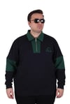 MocGrande Büyük Beden Polo Yaka Fermuarlı Sweat Double Face 25709 LACIVERT