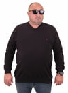 MocGrande Büyük Beden Selanik V Yaka Classic Sweat 23201 SIYAH