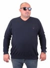 MocGrande Büyük Beden Selanik V Yaka Classic Sweat 23201 LACIVERT