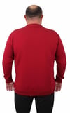 MocGrande Büyük Beden Sıfır Yaka Classic Sweat 23216 BORDO