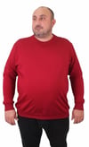 MocGrande Büyük Beden Sıfır Yaka Classic Sweat 23216 BORDO