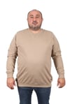 MocGrande Büyük Beden Sweatshirt Bisiklet Yaka Deri Arma 22703