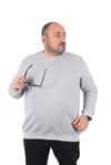 Mocgrande Büyük Beden Sweatshirt V design 22742 GRI MELANJ