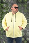 Mocgrande Büyük Beden Unisex Kapüşonlu 3ip Sweat 11701 SARI