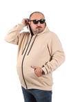 Mocgrande Büyük Beden Unisex Kapüşonlu 3ip Sweat 11701 BEJ