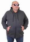 Mocgrande Büyük Beden Unisex Kapüşonlu 3ip Sweat 11701 ANTRASİT MELANJ
