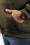 Mocgrande Büyük Beden Unisex Kapüşonlu 3ip Sweat 11701 HAKI