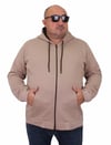 Mocgrande Büyük Beden Unisex Kapüşonlu 3ip Sweat 11701 TOPRAK