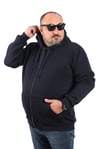 Mocgrande Büyük Beden Unisex Kapüşonlu 3ip Sweat 11701 Koyu Lacivert