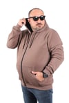 Mocgrande Büyük Beden Unisex Kapüşonlu 3ip Sweat 11701 TABA