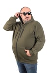Mocgrande Büyük Beden Unisex Kapüşonlu 3ip Sweat 11701 HAKI
