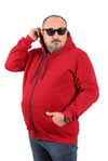 Mocgrande Büyük Beden Unisex Kapüşonlu 3ip Sweat 11701 BORDO