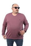 MocGrande Büyük Beden V Yaka Double Face Basic 22720