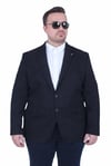 Mocgrande Erkek Büyük Beden 4 Drop Blazer Şönili Ceket 500602 SIYAH
