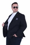 Mocgrande Erkek Büyük Beden 4 Drop Blazer Şönili Ceket 500602 SIYAH