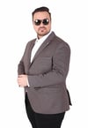 Mocgrande Erkek Büyük Beden 4 Drop Blazer Sedef Ceket 500606 KAHVERENGİ
