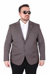Mocgrande Erkek Büyük Beden 4 Drop Blazer Sedef Ceket 500606 KAHVERENGİ