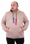 Mocgrande Erkek Büyük Beden Kapuşonlu Sweat Paris 23209 TOPRAK