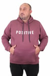 Mocgrande Erkek Büyük Beden Kapuşonlu Sweat Positive 23211 Eflatun