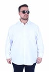 Mocgrande Erkek Büyük Beden Klasik Cepsiz Gömlek 11363 BEYAZ
