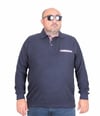Starbattal Erkek Büyük Beden Polo Yaka Sweat Flota Cep 24407 LACIVERT