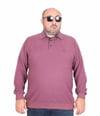 Starbattal Erkek Büyük Beden Polo Yaka Sweat Feel Good 24408 Eflatun
