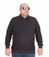 Starbattal Erkek Büyük Beden Polo Yaka Sweat Feel Good 24408 SIYAH
