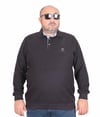 Starbattal Erkek Büyük Beden Polo Yaka Sweat Moc Grande 24410 SIYAH