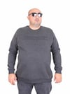 Mocgrande Erkek Büyük Beden Sıfır Yaka 3ip Sweat Original 24203 ANTRASİT MELANJ