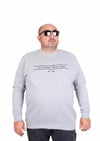 Mocgrande Erkek Büyük Beden Sıfır Yaka 3ip Sweat Original 24203 GRI MELANJ